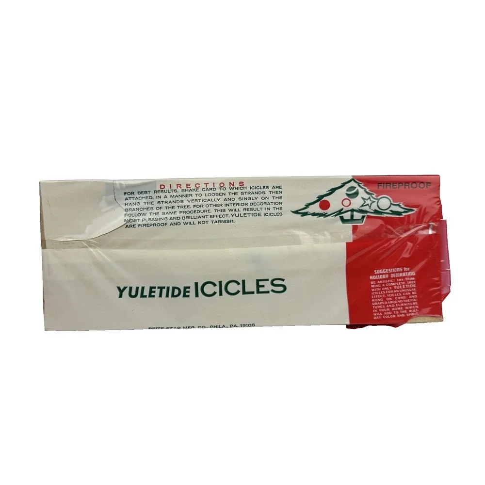 1950s Yuletide ICICLES Fireproof 225 Strands 18 In Brite‎ Star Retro Christmas